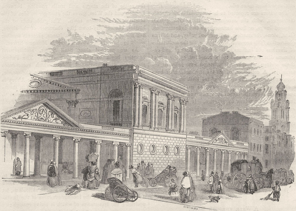 SOMERSET. Bath. King's Bath and Pump-Room 1850 old antique print picture